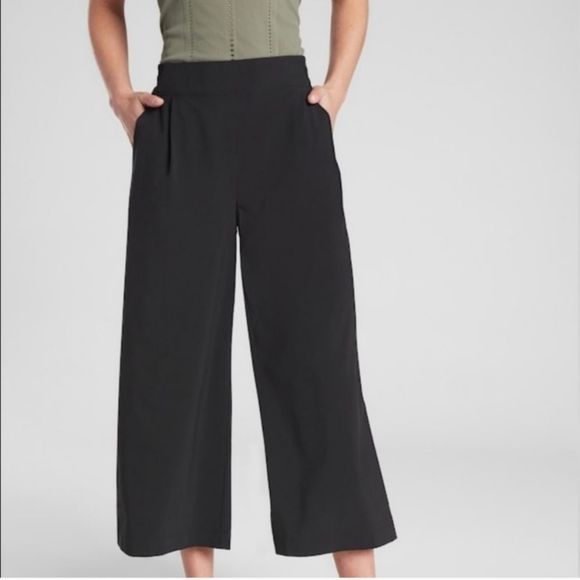 Athleta Brooklyn Wide Leg Crop Pant Women's Black Size 2 - Picture 14 of 14
